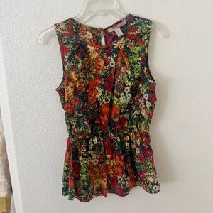 3/$15 Forever 21 Floral Sleeveless Top - Multicolor